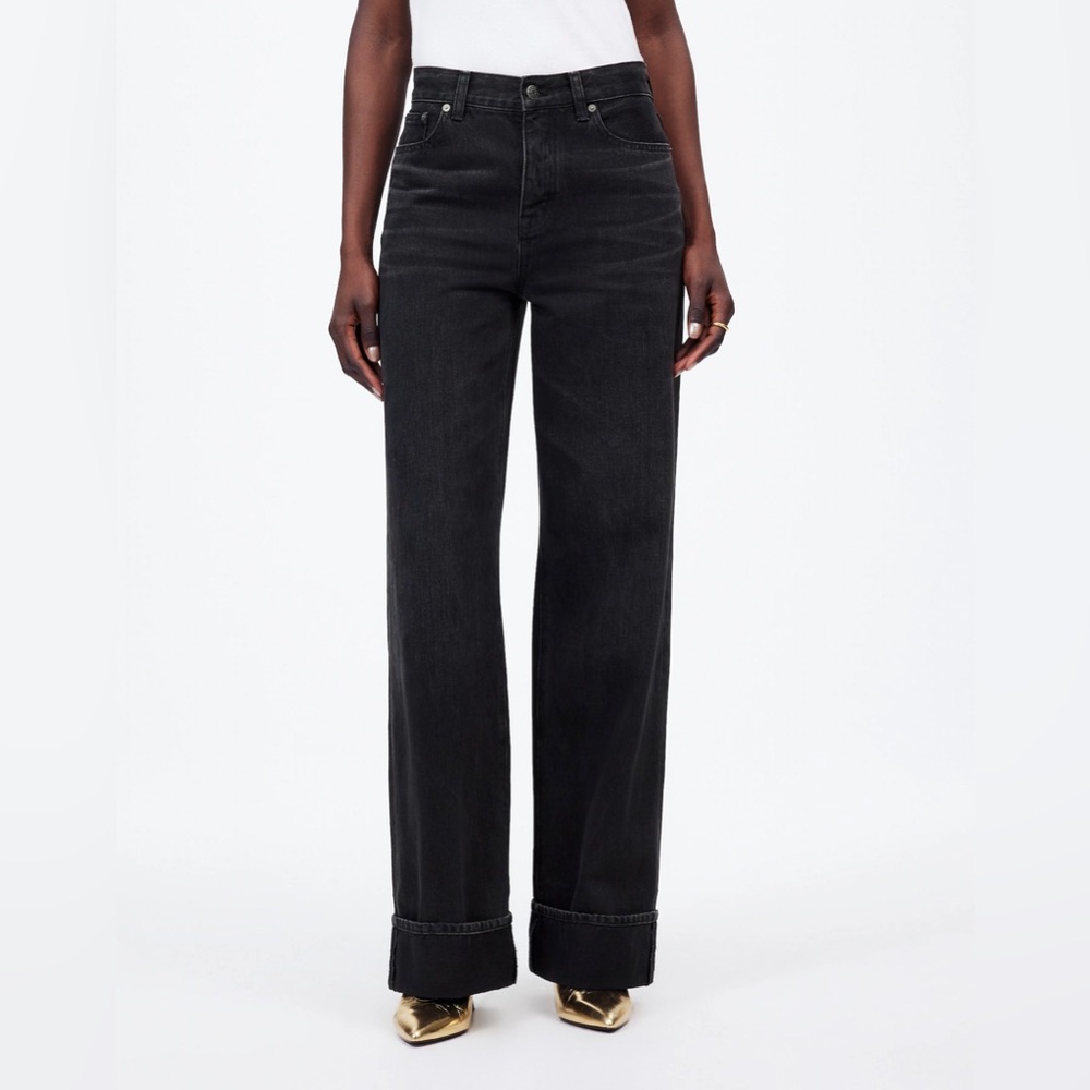 Madewell Black Wide-Leg Flare Jeans